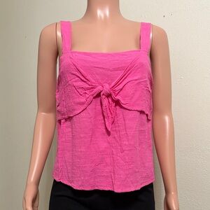Eesome Fuchsia Knotted Tank Top